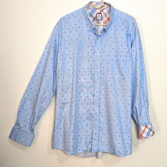 FREDRICK MARTIN Dress Shirt Men's XXL Extra Fine Cotton Business Casual Preppy - Picture 1 of 9